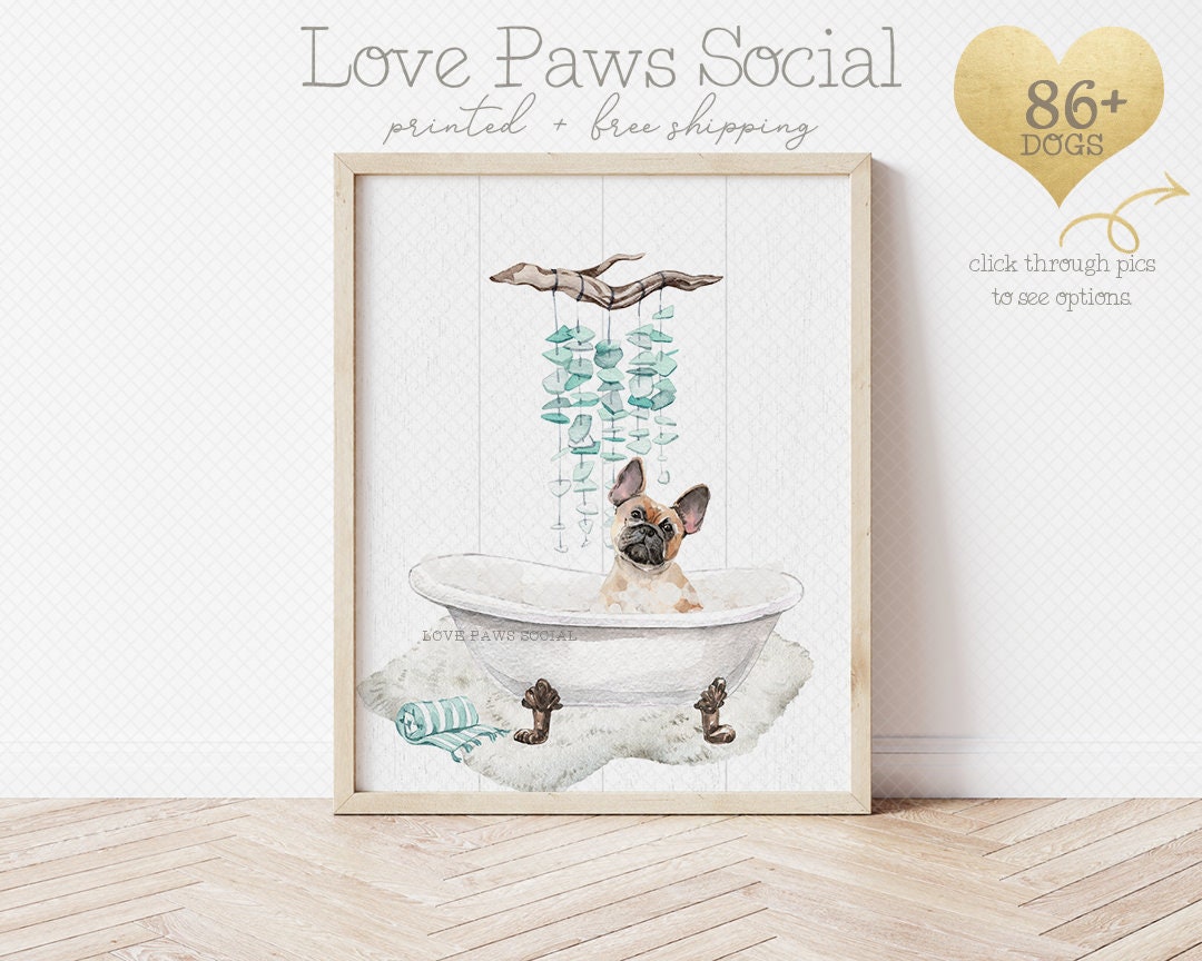 DOG BATHROOM PRINTS Beach Bathroom Art Modern Bathroom Art Etsy