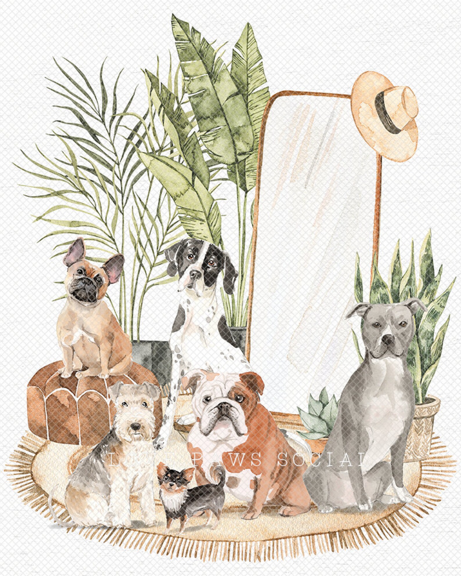 DOG ART PRINTS Boho Dog Art Modern Dog Art Farmhouse Dog Etsy