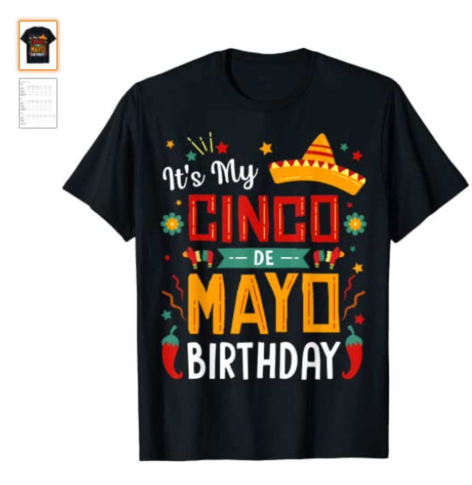 It's My Cinco De Mayo Birthday Funny Party T-Shirt | Etsy