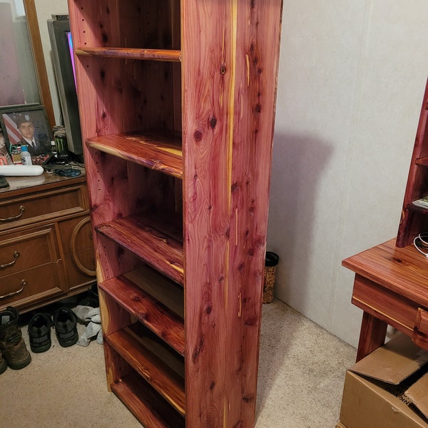Cedar Bookshelf Etsy