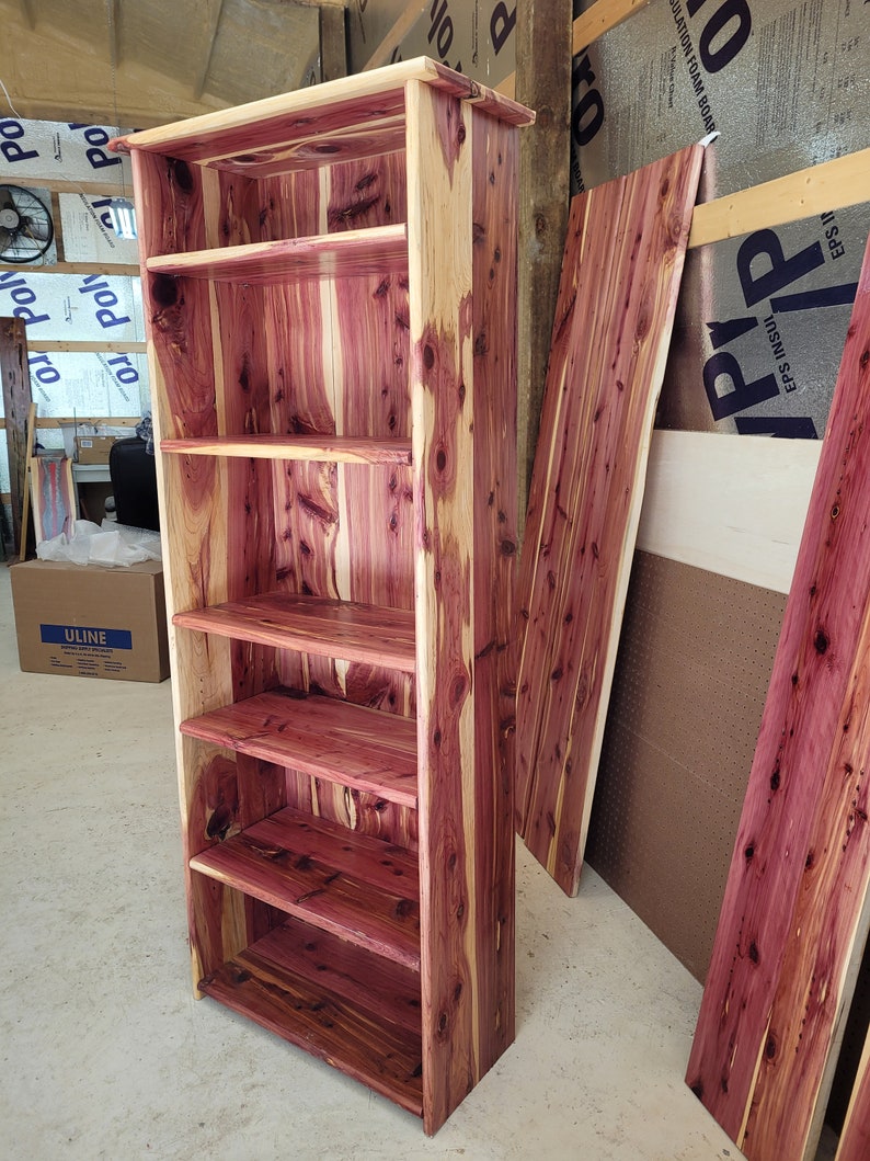 Red cedar bookcase Etsy