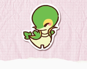 Snivy Sticker | Cute Vinyl Waterproof Laptop Water Bottle Sticker