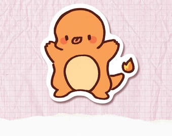 Charmander Sticker | Cute Vinyl Waterproof Laptop Water Bottle Sticker