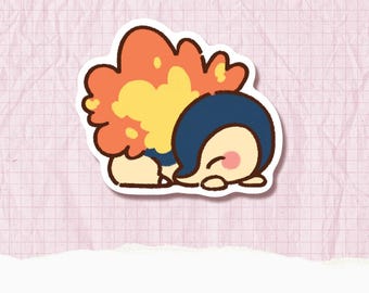 Cyndaquil Sticker | Cute Vinyl Waterproof Laptop Water Bottle Sticker