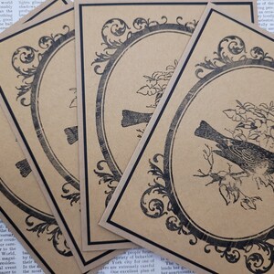 Jeu de cartes Oiseaux estampés, Jeu de cartes kraft, Cartes Oiseaux, Cartes estampées, Jeu de papeterie avec oiseaux, Cartes vierges, Cartes tout usage