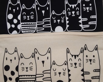 Cat Zipper Pouch, Cat Pencil Case, Cat Makeup Bag, Small Travel Organizer, Cat Lover Gift, Stocking Stuffer, Gift under 20