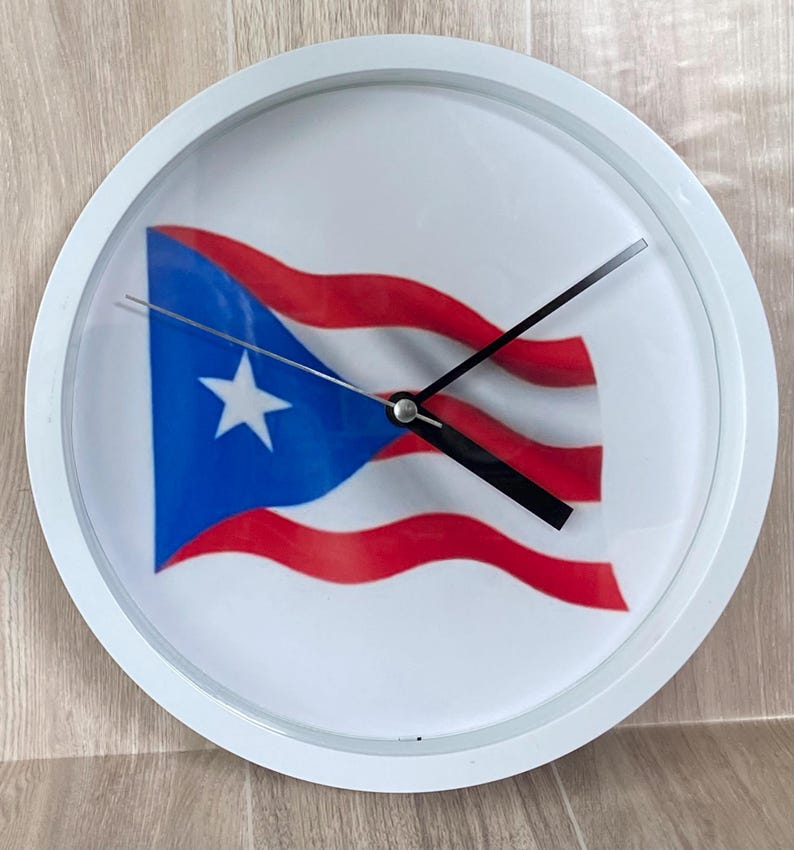 Puerto Rico Flag Wall Clock - Etsy