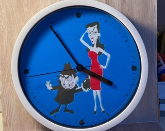 Boris and Natasha wall clock including bombs instead of numbers