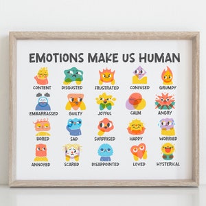 Emotions Poster: Therapy Office, Classroom Decor (Digital Download)