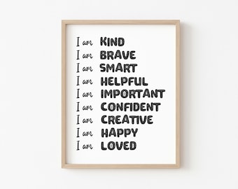 Kids Affirmations Print: Motivational Nursery Decor (Digital Download)