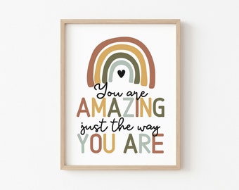 Afirmaciones para niños, arte para la habitación de los niños, arte positivo para niños, póster motivacional, decoración de la habitación de los niños, imprimible, impresión de afirmaciones, digital