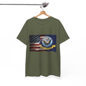 Navy Military Pride Tee, American Flag Veteran Shirt, Unisex Cotton T-Shirt, Patriotic Gift, Armed Forces Apparel
