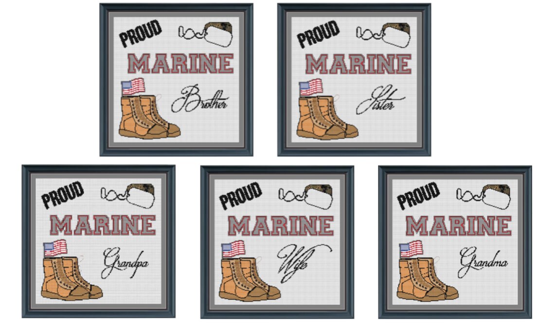 Proud Military Family Cross Stitch