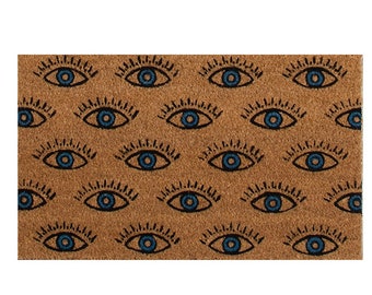 Evil eye Doormat | House warming gift, new home | Evil Eye coir Door Mat by LPDoormats