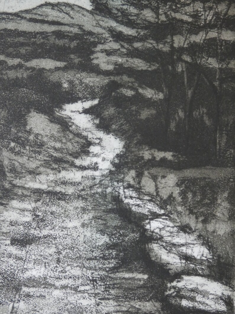 Mountain Path Soft Ground Etching Etsy