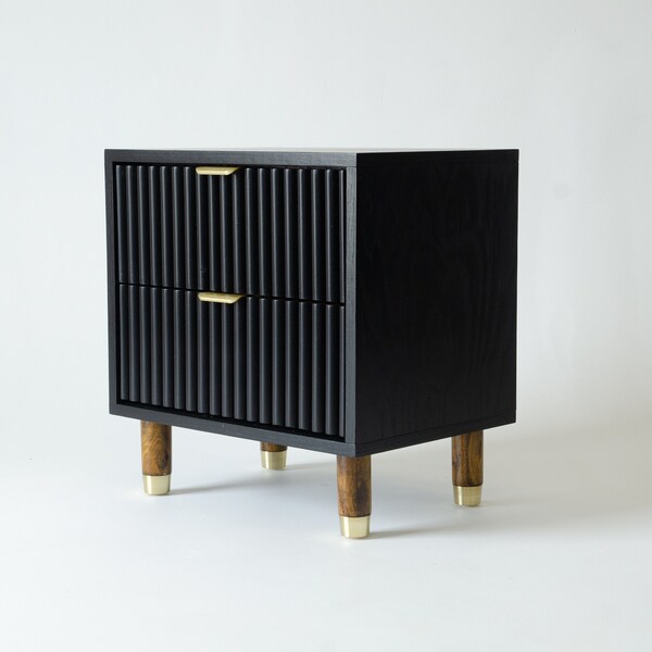 Black Nightstand Etsy
