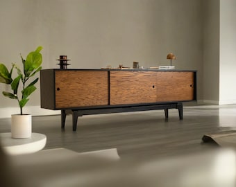 Black Reversible Minimal Tv Stand, Media Console