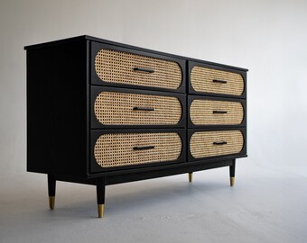 black and cane dresser Amazon.com: LEVNARY 4 Drawer Dresser for Bedroom, Rattan Dresser Drawers Storage Cabinet with Metal Handles, Wooden Chest of Drawers for Bedroom, Entryway, Living Room, Hallway (1, Black) : Home & Kitchen