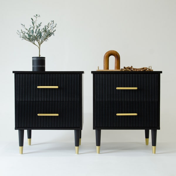 Wood Nightstand Etsy