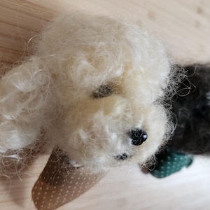 Coton de tuléar/Aimant de Maltipoos/Aimant argenté pour caniche toy/Aimant coton de tuléar/Feutrage/animal en feutre/Levrette en feutre/Silver to yCaniche