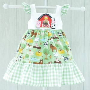 Girls Farm Dress, Girls Farm Theme Birthday Dress, Kids Farm Theme Party Dress, Infant Animal Outfit, Child Country Dress, Baby Animal Dress