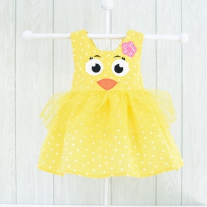 Little Chick Girls Dress, Cute Toddler Chick Outfit, Kids Chicken Costume, Cute Baby Chick Dress, Girls Easter Dress, Toddler Easter Outfit
