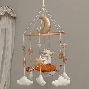 Outer space baby mobile, Spaceman nursery decor, Crib mobile baby, Baby shower gift, New baby gift, Hanging baby mobile