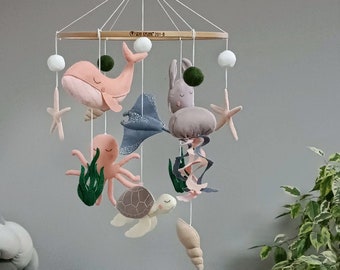 Under the sea baby mobile, Sea creature baby mobile, Sea life nursery decor, Ocean mobile for nursery