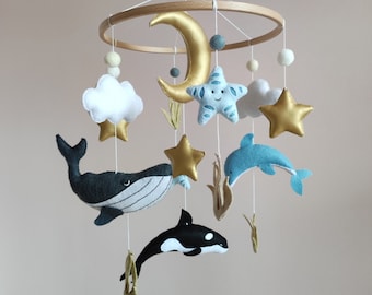 Ocean baby mobile for crib, Under the water mobile, Sea creatures mobile, Baby shower gift, Hanging mobile, Baby shower gift, New baby gift