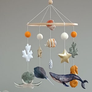 Ocean baby mobile, Under the sea mobile,Crib mobile baby,  Sea creature mobile, Baby shower gift, New baby gift