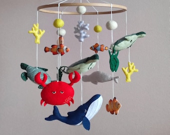 Ocean Baby Mobile, Sea Creature Nursery Decor, Whale Baby Shower Gift