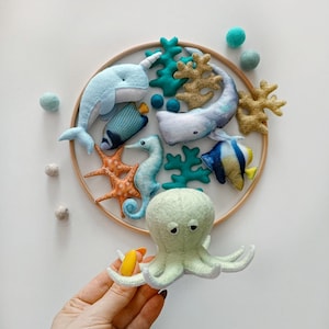 Ocean mobile for nursery, Under the sea baby mobile for crib, Ocean theme nursery decor, New baby gift, Baby shower gift