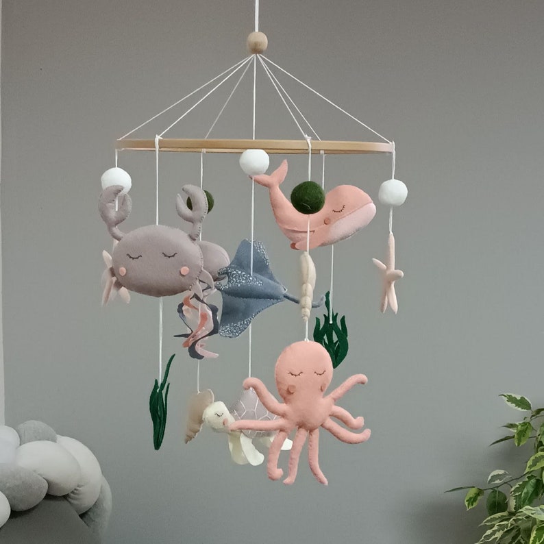 Sea Creature Baby Mobile Sea Life Nursery Decor Under the Etsy