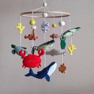Ocean baby mobile for crib, Nautical mobile baby, Sea creatures nursery decor, Baby shower gift