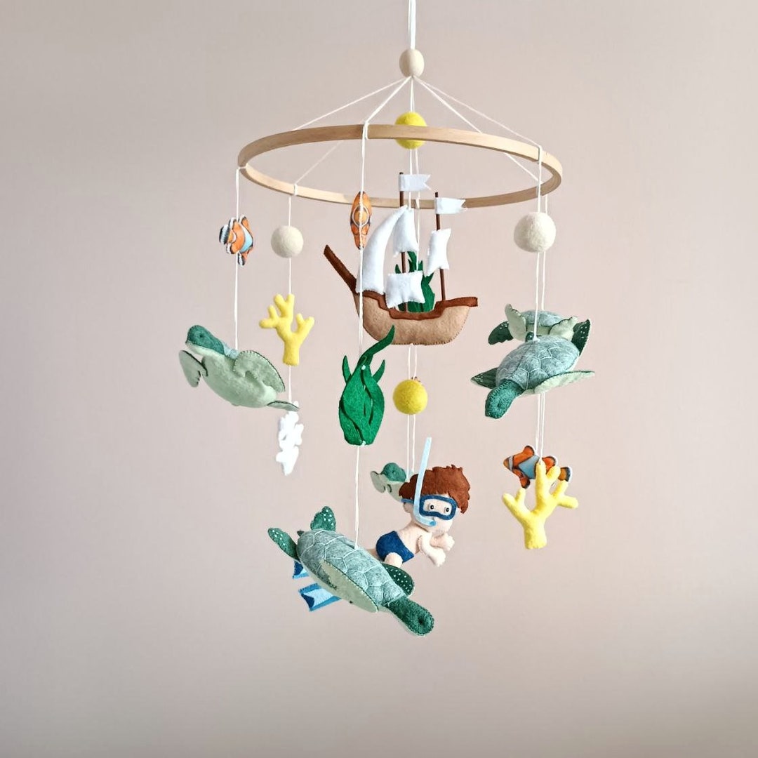 Baby Crib Mobile Ocean Pregnancy Gift Sea Creatures Mobile Etsy