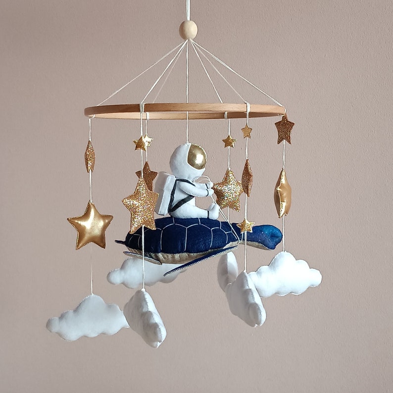 Space Baby Mobile Boy Outer Baby Mobile Turtle Crib Mobile Etsy