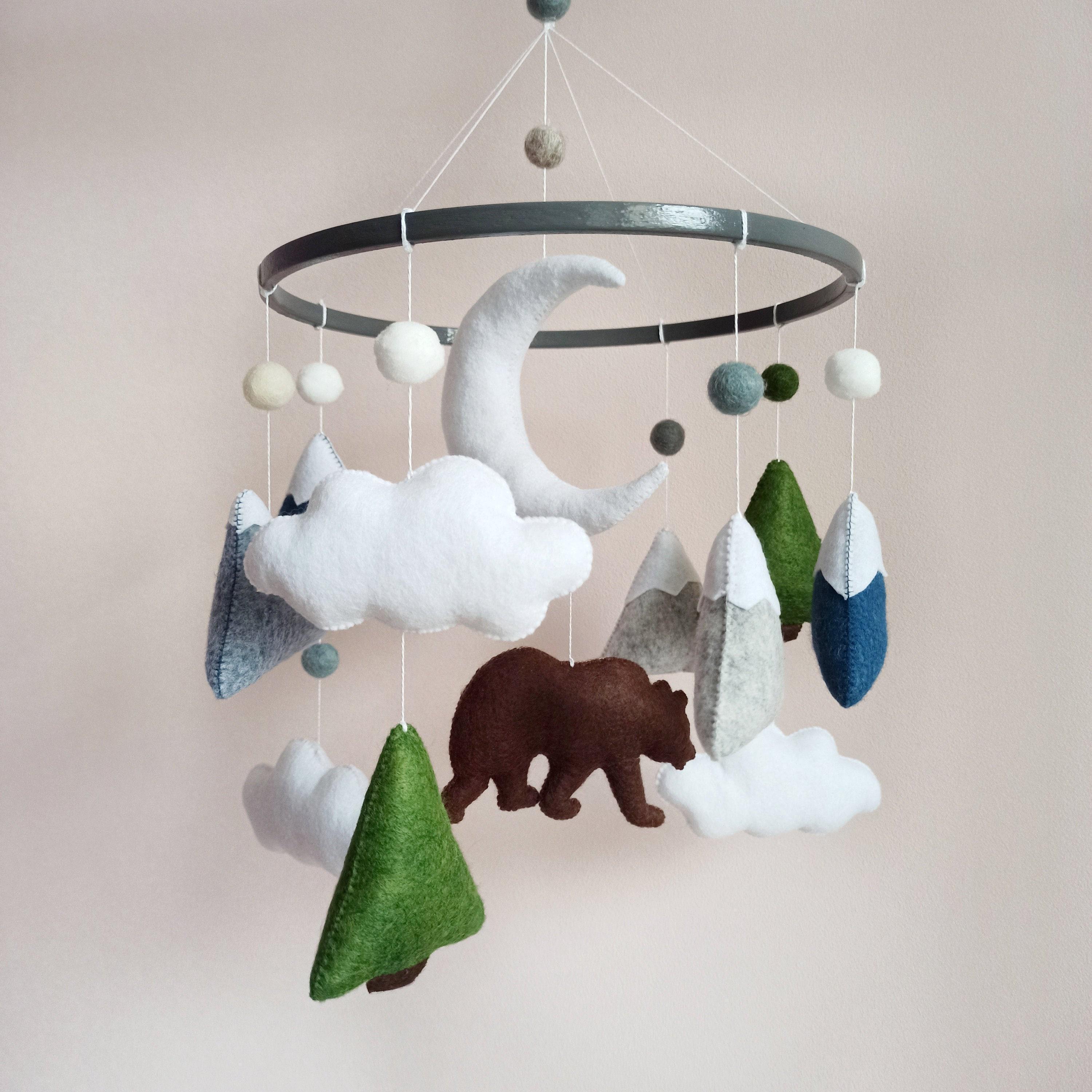 Woodland Bear Baby Mobile, Mountain Nursery Decor