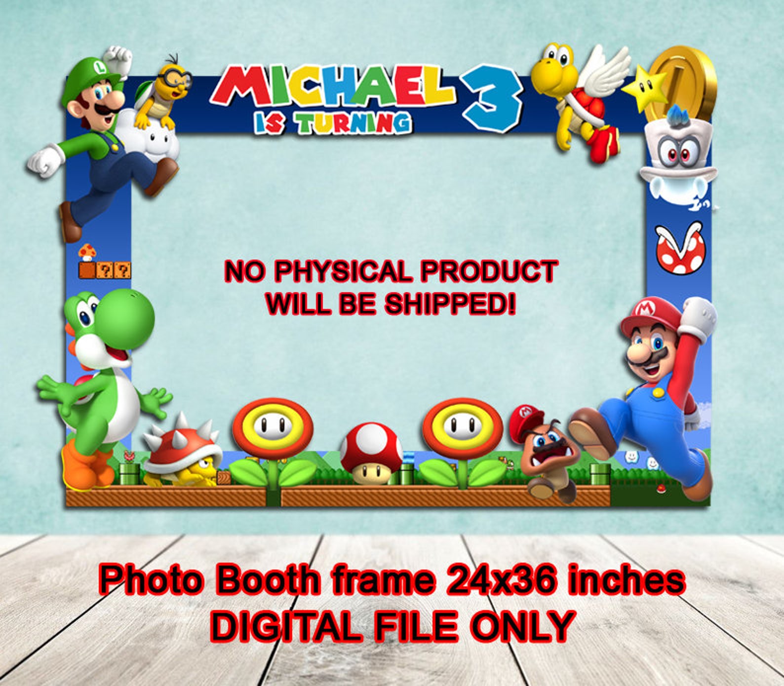 Super Mario Bros Photo Booth Frame Super Mario Photo Booth Etsy