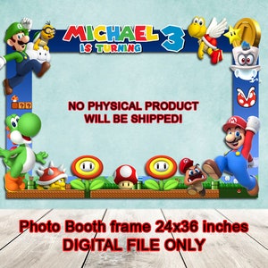 Super Mario Bros Photo Booth Frame, Super Mario Photo Booth, Super Mario Birthday frame, Super Mario Birthday Party, Super Mario Invite