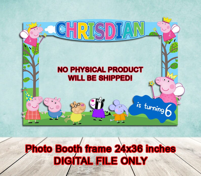 Peppa Pig Photo Booth Frame Peppa Pig Photo Booth Peppa Pig Etsy