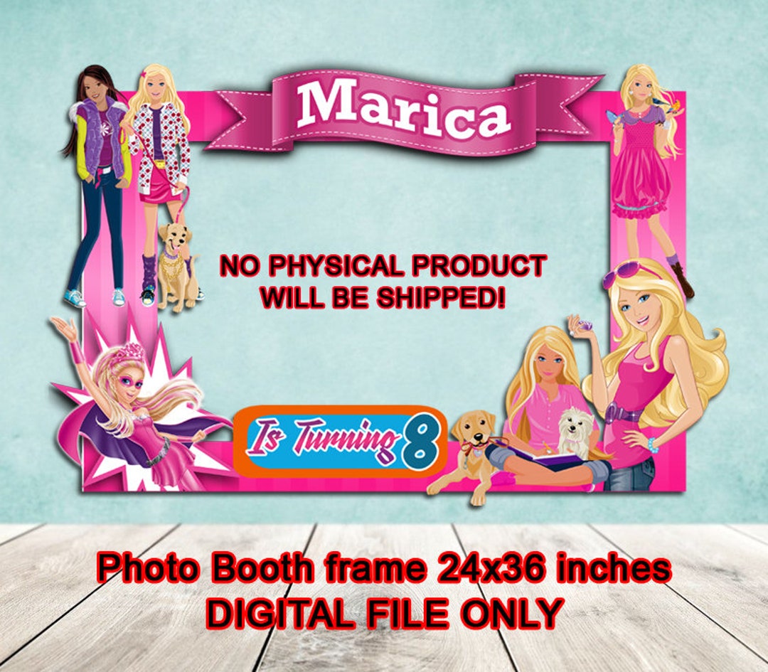 Barbie Photo Booth Frame Barbie Photo Booth Barbie Party Etsy New Zealand