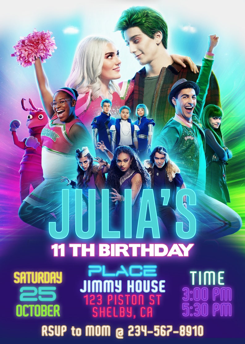 Zombies 3 Invitation Zombies 3 Birthday Party Invitation Etsy