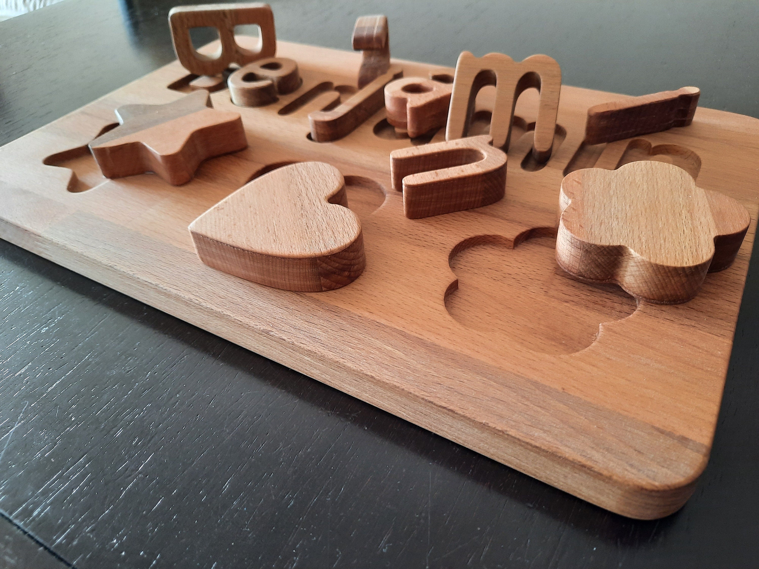 Baby name puzzle baby personalized puzzle for kids wood baby Etsy