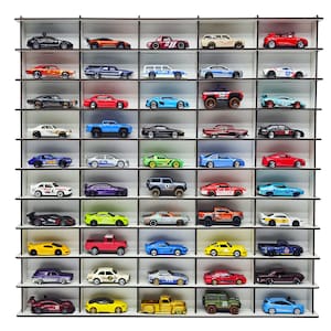 1/64 scale car display cabinet for 50 cars white