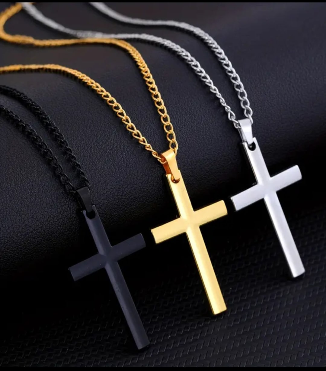 Minimalist Cross Pendant Chain Necklace - Etsy