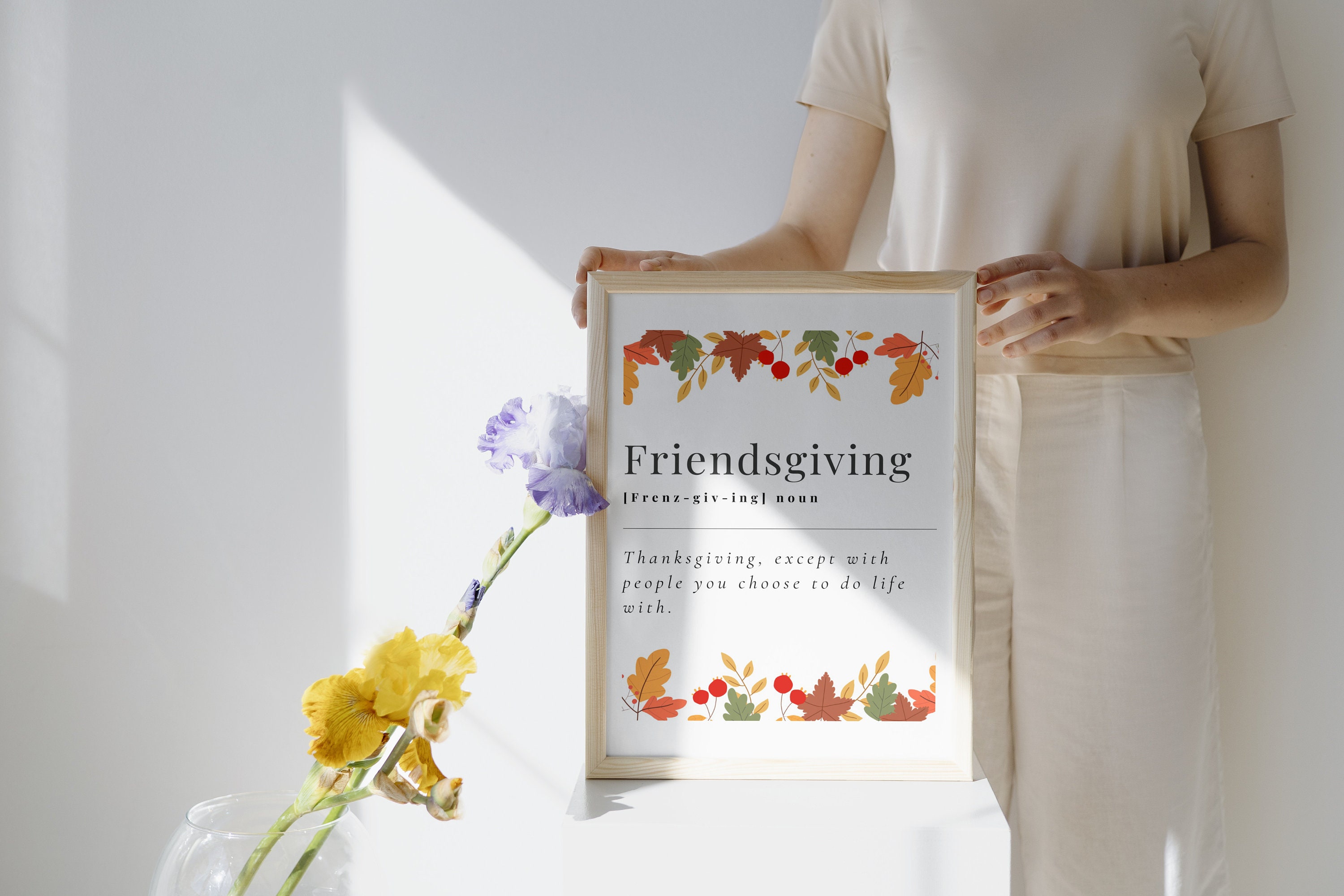 Friendsgiving Definition Poster, Friendsgiving Party Wall Art Print