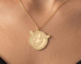 Sufi Dervish Necklace: 24K Gold Plated Mevlana 925 Sterling Silver Jewelry