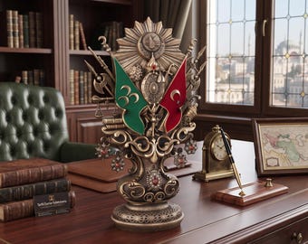 Ottoman Coat of Arms Table Decor, Islamic Gift for Him, Ottoman Empire Sign Replica, Muslim Wedding Favor, Office Desk Centerpiece