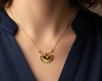 Whirling Dervish Necklace: Sterling Silver 24K Gold Plated Rumi Sufi Pendant