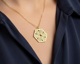 Allah Necklace: 925 Sterling Silver 24K Gold Islamic Calligraphy Pendant